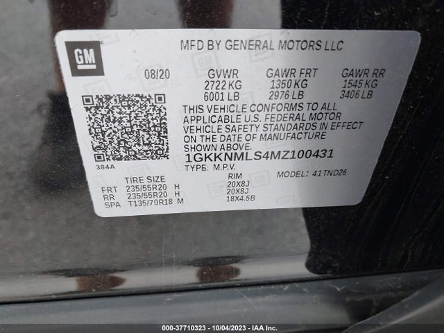 GMC ACADIA SLT 2021 1GKKNMLS4MZ100431 Image 9