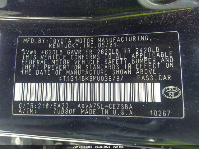 Toyota CAMRY SE 2021 4T1G11BK9MU038787 Image 14