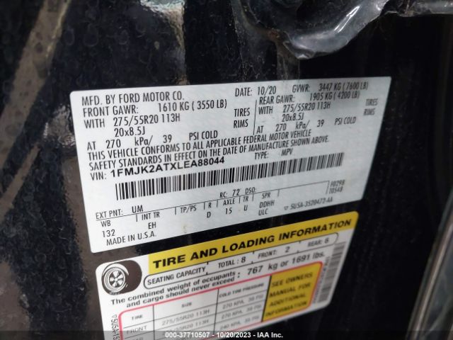 1FMJK2ATXLEA88044 Ford Expedition Max Limited