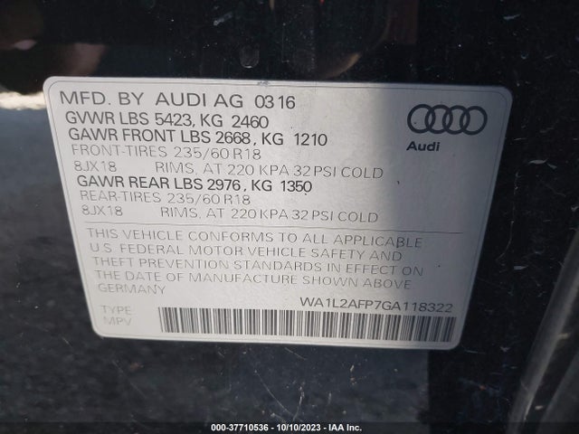 WA1L2AFP7GA118322 Audi Q5 Premium Plus