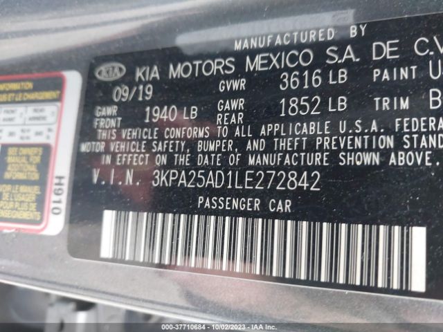 3KPA25AD1LE272842 KIA Rio 5-door S