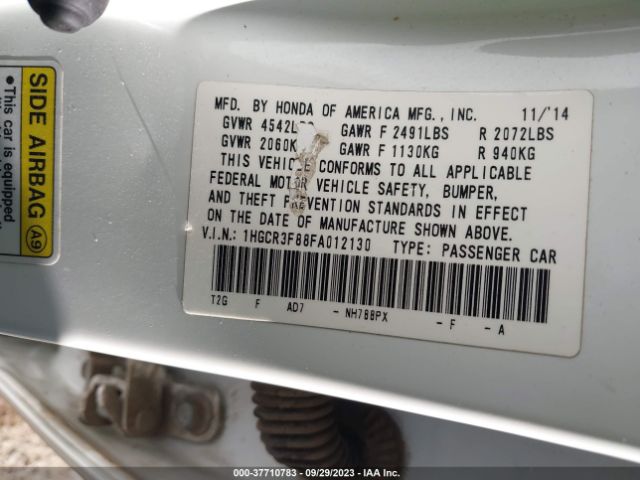 1HGCR3F88FA012130 Honda Accord Sedan Ex-l