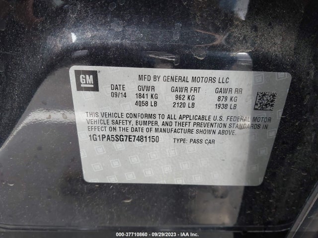 Chevrolet CRUZE LS 2014 1G1PA5SG7E7481150 Image 10