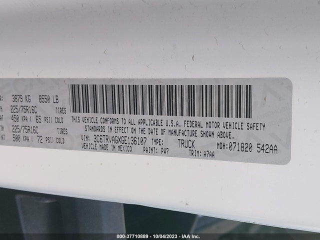 RAM Promaster Cargo Van 2016 3C6TRVAGXGE136107 Image 9