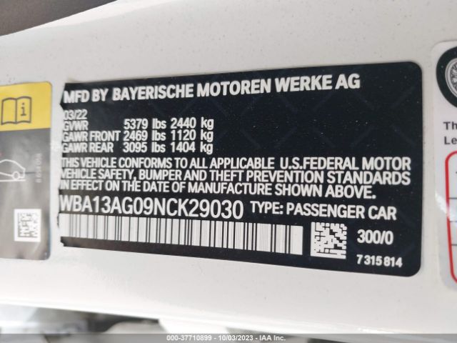 WBA13AG09NCK29030 BMW 530e