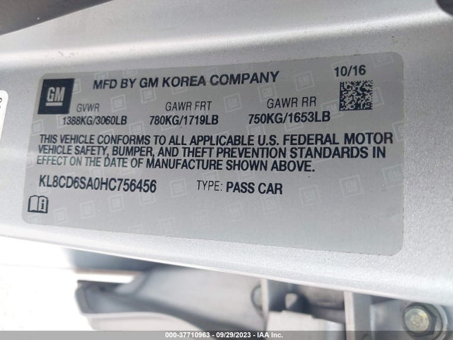 Chevrolet Spark Lt 2017 KL8CD6SA0HC756456 Image 9