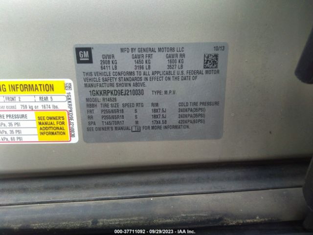 1GKKRPKD9EJ210030 GMC ACADIA SLE
