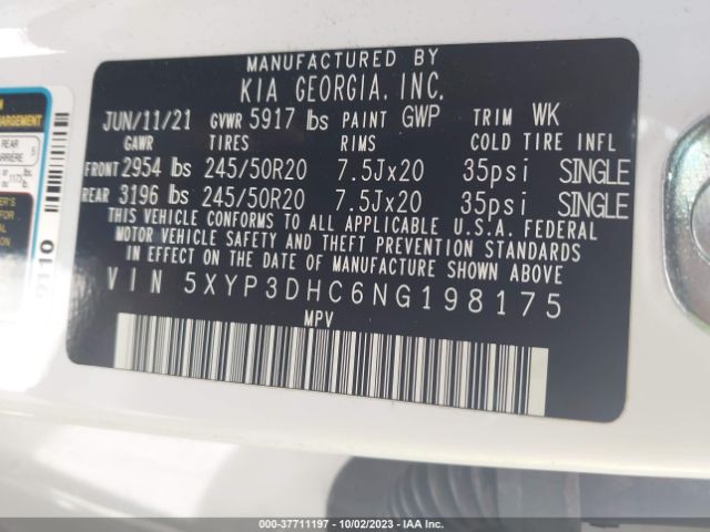 5XYP3DHC6NG198175 KIA Telluride Ex