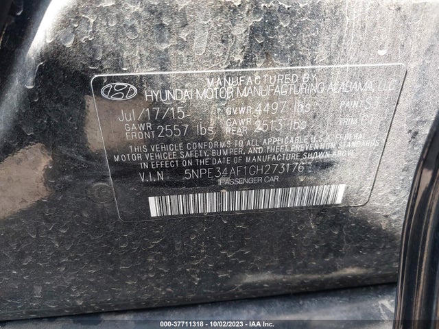 Hyundai Sonata 2.4l Limited 2016 5NPE34AF1GH273176 Image 9