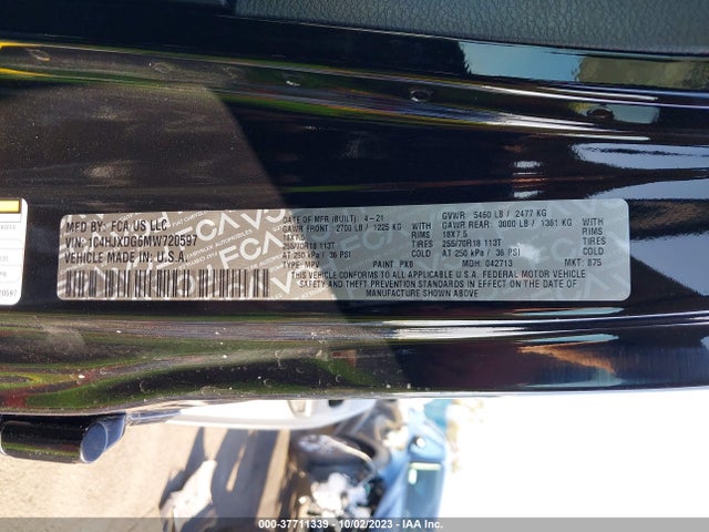 1C4HJXDG6MW720597 Jeep Wrangler Unlimited Sport Altitude 4x4