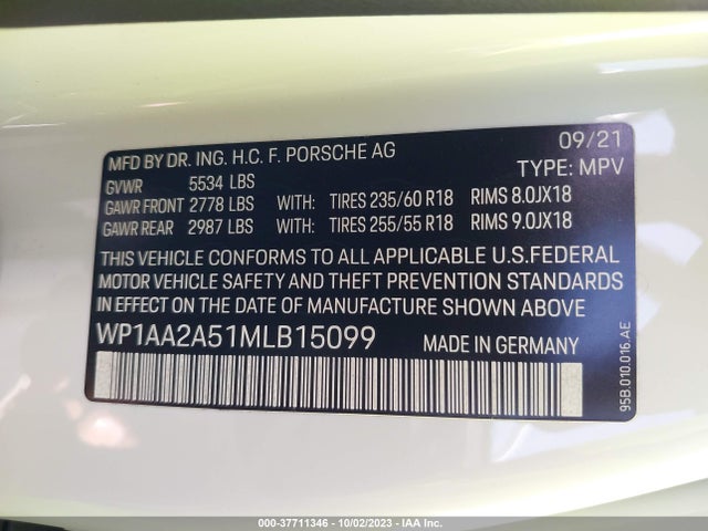 2021 PORSCHE MACAN WP1AA2A51MLB15099 Photo 8