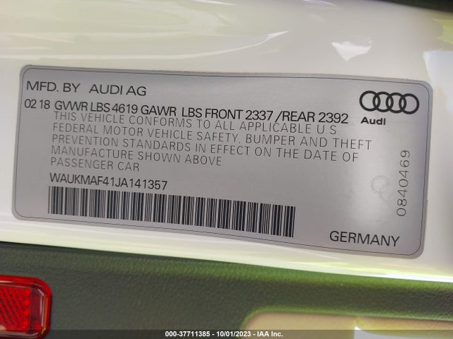 WAUKMAF41JA141357 Audi A4 2.0t Ultra Premium