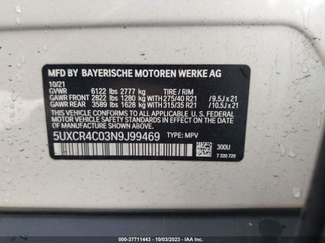 5UXCR4C03N9J99469 BMW X5 Sdrive40i