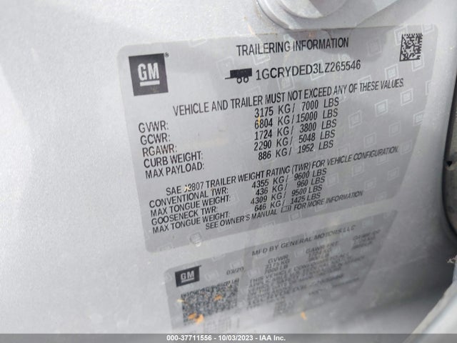 Chevrolet Silverado 1500 Lt 2020 1GCRYDED3LZ265546 Image 9