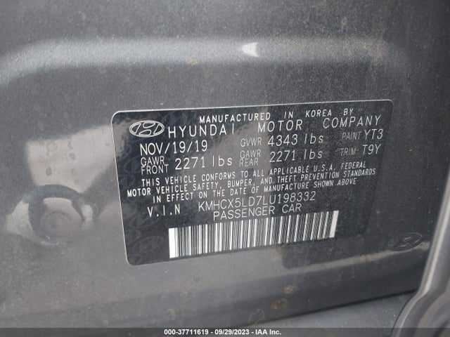 2020 Hyundai Ioniq, VIN: KMHCX5LD7LU198332