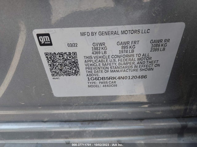 1G6DB5RK4N0120486 Cadillac Ct4 Premium Luxury