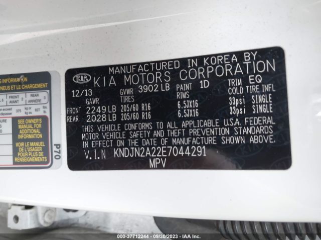 KNDJN2A22E7044291 KIA Soul Base