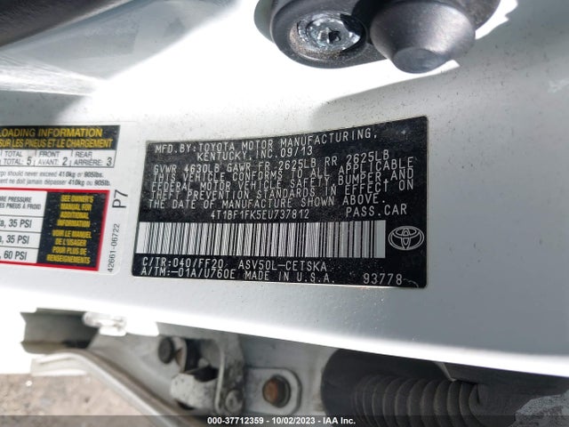 2014 TOYOTA CAMRY SE VIN: 4T1BF1FK5EU737812