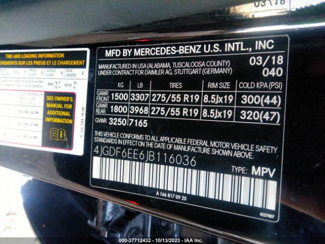 4JGDF6EE6JB116036 Mercedes-Benz Gls Gls 450