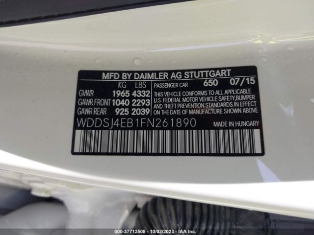 WDDSJ4EB1FN261890 Mercedes-Benz Cla-class Cla 250