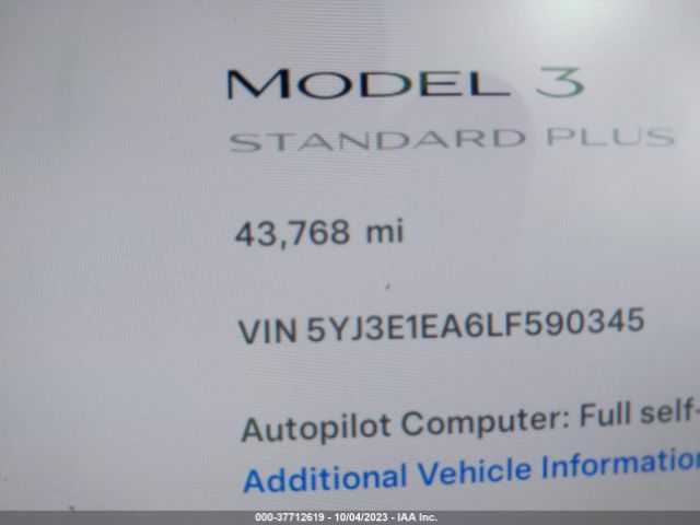 5YJ3E1EA6LF590345 Tesla Model 3 Standard Range