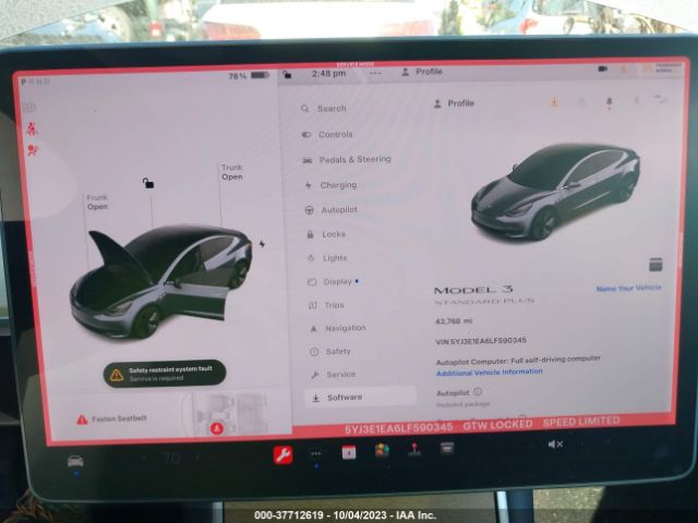 5YJ3E1EA6LF590345 Tesla Model 3 Standard Range