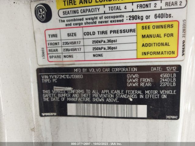 2013 VOLVO C70 YV1672MC1DJ139893 Photo 8