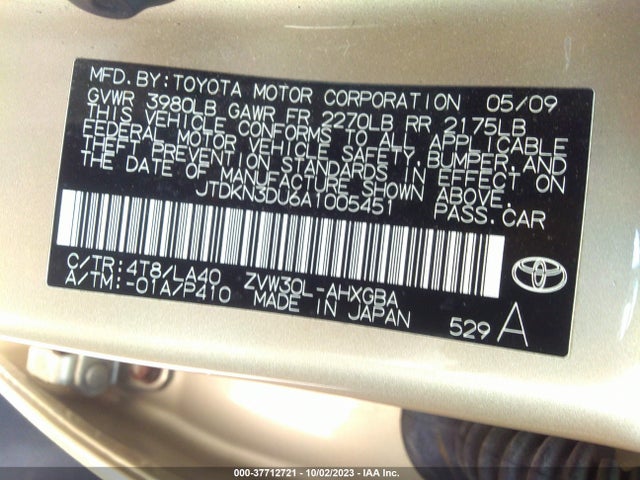 2010 TOYOTA PRIUS JTDKN3DU6A1005451 Photo 8