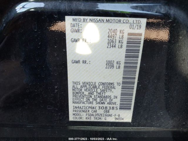 1N4AZ1CP6KC308385 Nissan LEAF SV
