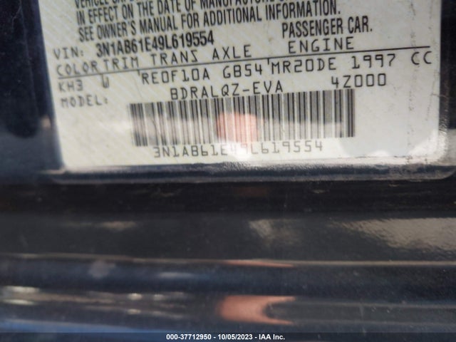 2009 NISSAN SENTRA 2.0 VIN: 3N1AB61E49L619554
