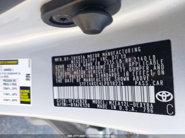 Toyota Corolla Xse 2020 5YFT4RCE4LP018234 Image 9