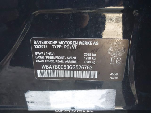 WBA7B0C58GG526763 BMW 7 Series