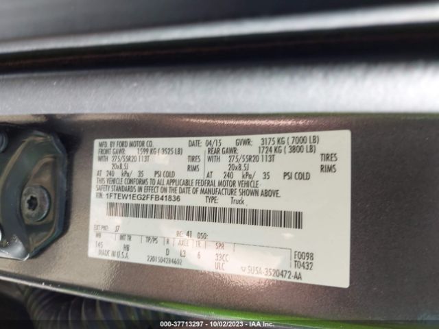 1FTEW1EG2FFB41836 Ford F-150 Xlt/xl/lariat/platinum