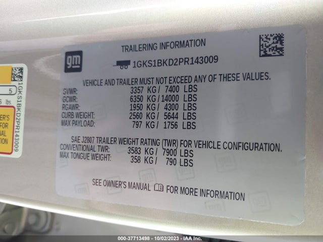 GMC Yukon 2wd Slt 2023 1GKS1BKD2PR143009 Image 9