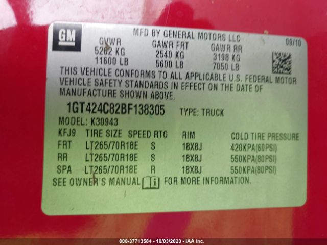 2011 GMC SIERRA 3500HD 1GT424C82BF138305 Photo 8