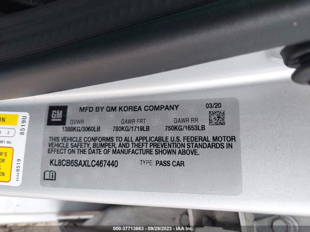 Chevrolet SPARK LS 2020 KL8CB6SAXLC467440 Image 9