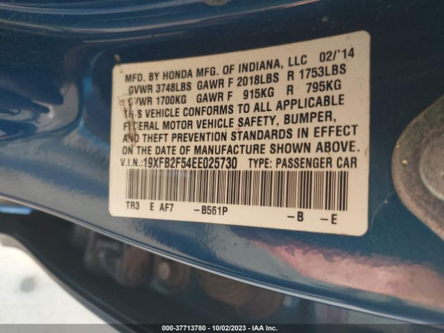 19XFB2F54EE025730 Honda Civic Sedan Lx