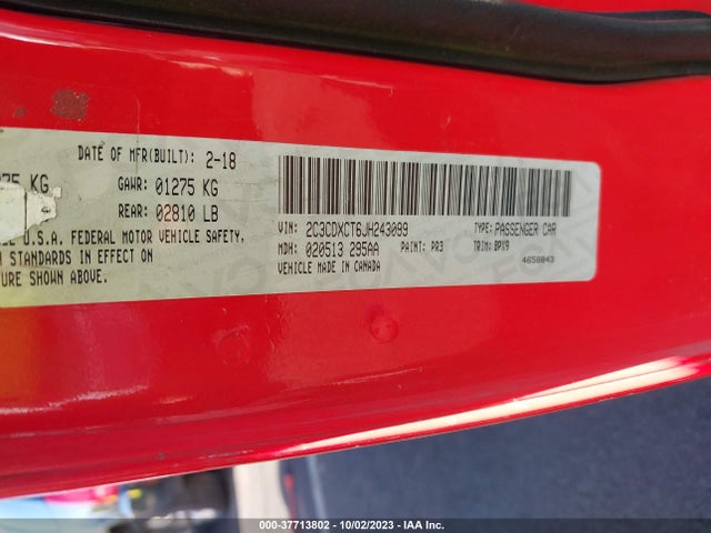 Dodge Charger R/t Rwd 2018 2C3CDXCT6JH243099 Image 9