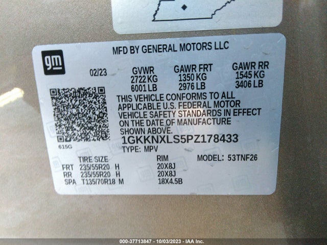 GMC Acadia Awd Denali 2023 1GKKNXLS5PZ178433 Image 9