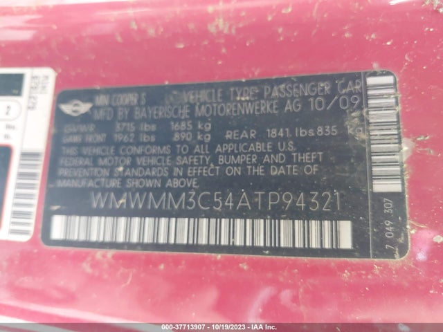 2010 MINI COOPER CLUBMAN WMWMM3C54ATP94321 Photo 8