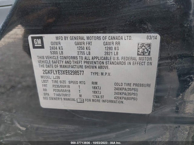 GMC Terrain Slt-2 2014 2GKFLYE3XE6298577 Image 9