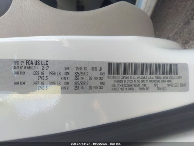 2C4RDGCG6HR700541 Dodge Grand Caravan Sxt