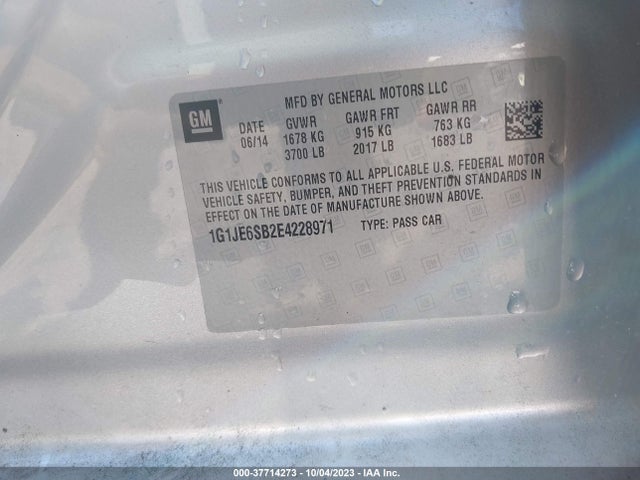 Chevrolet SONIC LTZ 2014 1G1JE6SB2E4228971 Image 9