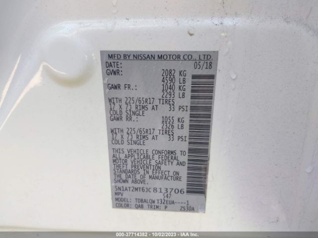 5N1AT2MT6JC813706 Nissan ROGUE SV