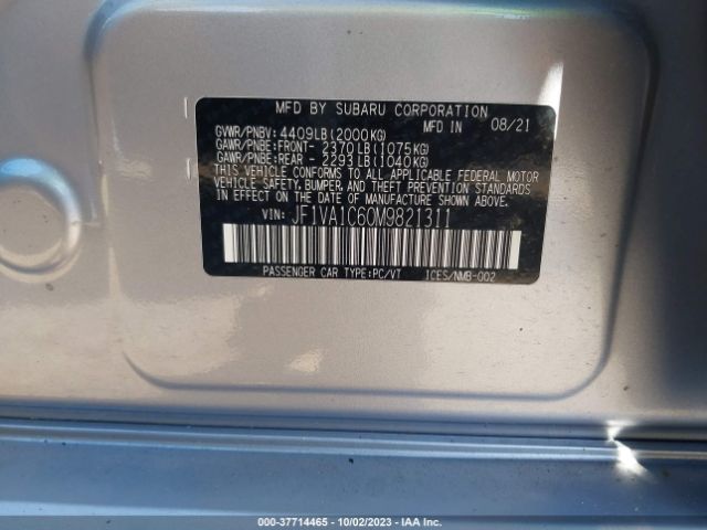 JF1VA1C60M9821311 Subaru Wrx Premium