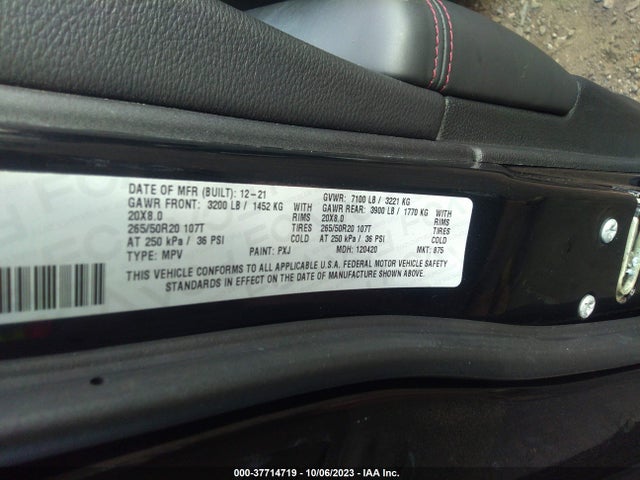 2021 DODGE DURANGO R/T VIN: 1C4SDJCT9MC849430