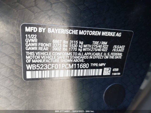 2023 BMW iX, VIN: WB523CF01PCM11680