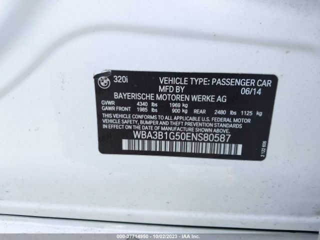 WBA3B1G50ENS80587 BMW 3 Series 320i