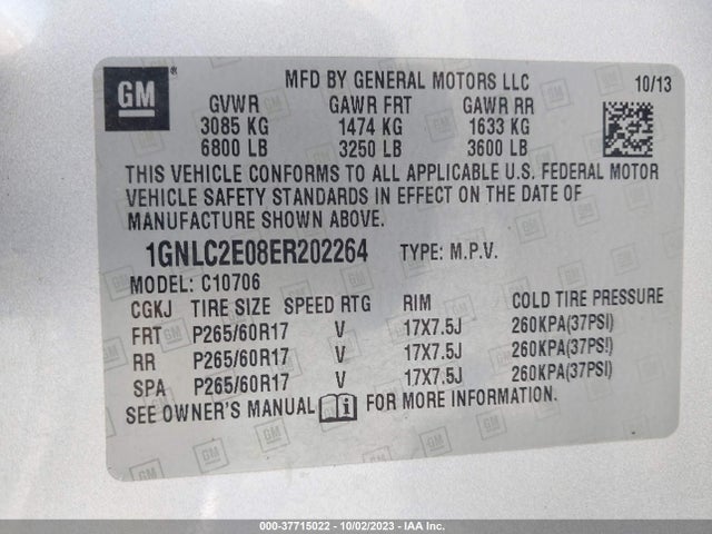Chevrolet Tahoe Commercial 2014 1GNLC2E08ER202264 Image 9