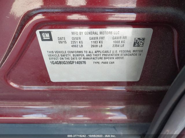 1G4GB5G39GF140976 Buick Lacrosse Leather